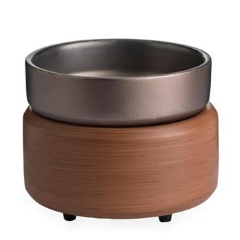 2-IN-1 Wax Dish Warmer - Pewter Walnut